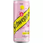 Schweppes Pink, sleek canette de 33 cl, paquet de 24 pièces