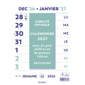Brepols Optivision Wand-week kalender, Franstalig, 2027
