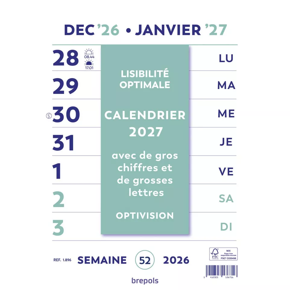 Brepols Optivision calendrier de la...