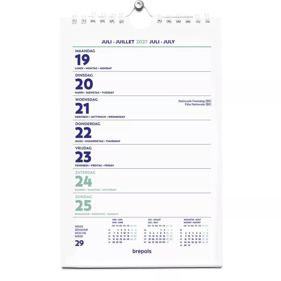Brepols Wire-O Wand-week kalender,...