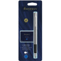 Waterman stylo plume Allure chrome pointe fine, 6 cartouches d'encre incluses, sous blister