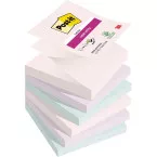 Post-it Super Sticky Z-notes Soulful, 90 vel, ft 76 x 76 mm, geassorteerde kleuren, pak van 6 blokken