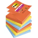Post-it Super Sticky Z-Notes, 3 x 3 Inches, Assorted Colors, 90 Sheets per Pad, Pack of 6 Pads