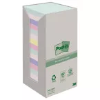 Post-it Recycled Notes, 76 x 76 mm, 100 Sheets per Pad, Pack of 16, Assorted Colors