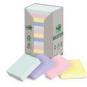 Post-it recycled notes Nature, 100 vel, ft 38 x 51 mm, pak van 24 blokken, geassorteerde kleuren