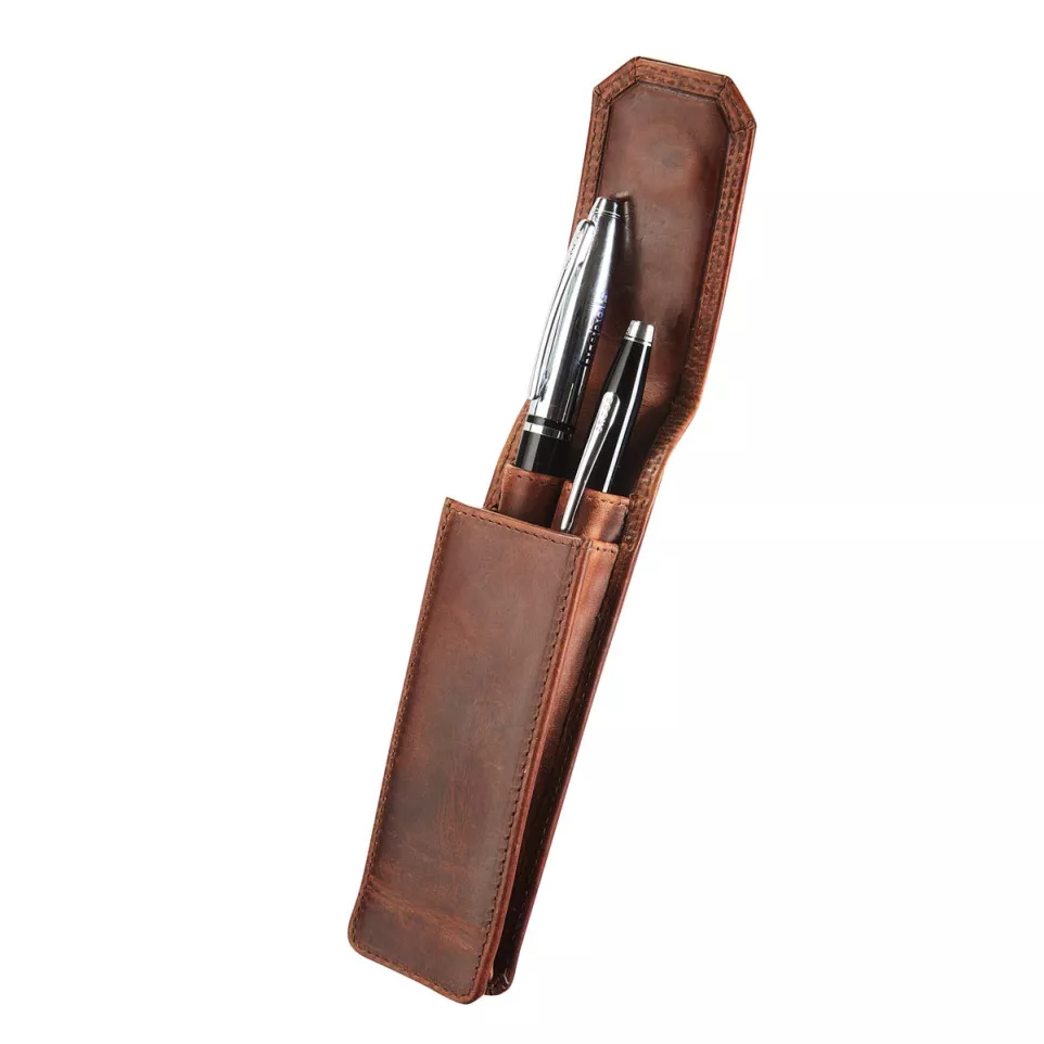 Maverick lederen pen etui voor 2...