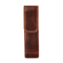 Maverick lederen pen etui voor 2 pennen, bruin