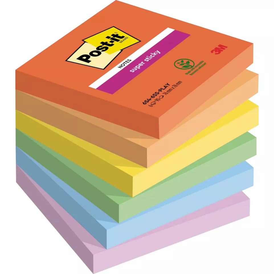 Post-it Super Sticky Notes 3 x 3 in...