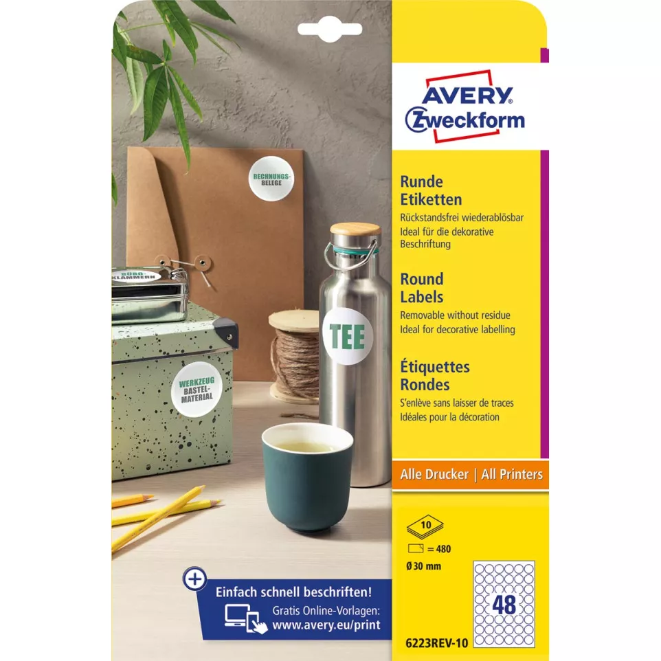 Avery Zweckform ronde etiketten,...