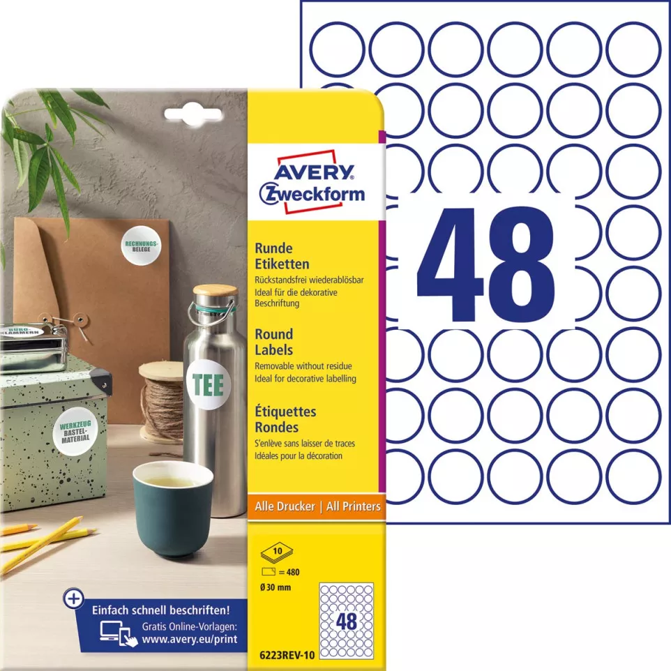 Avery Zweckform ronde etiketten,...