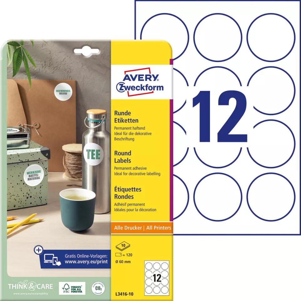 Avery Zweckform ronde etiketten,...