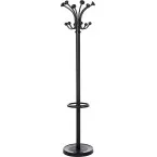 MAULnubis Coat Stand with 20 Hooks and Umbrella Holder Black Height 175 cm