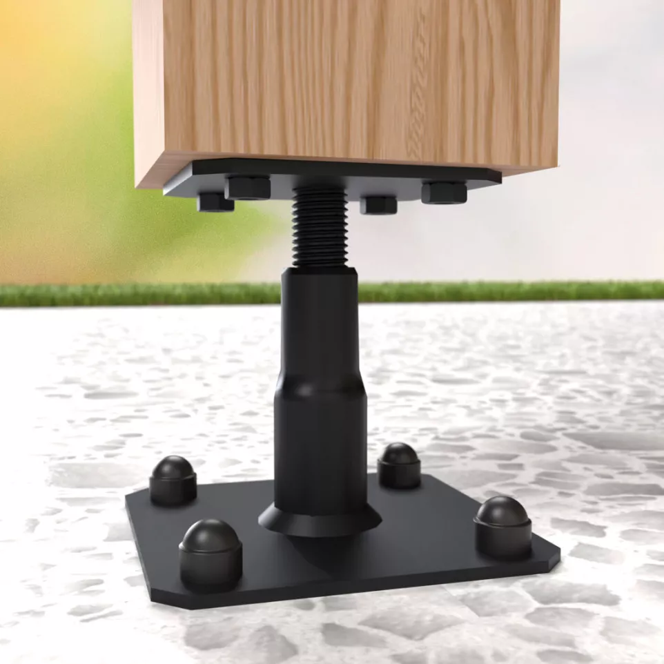 Adjustable Black Post Base 100/150...