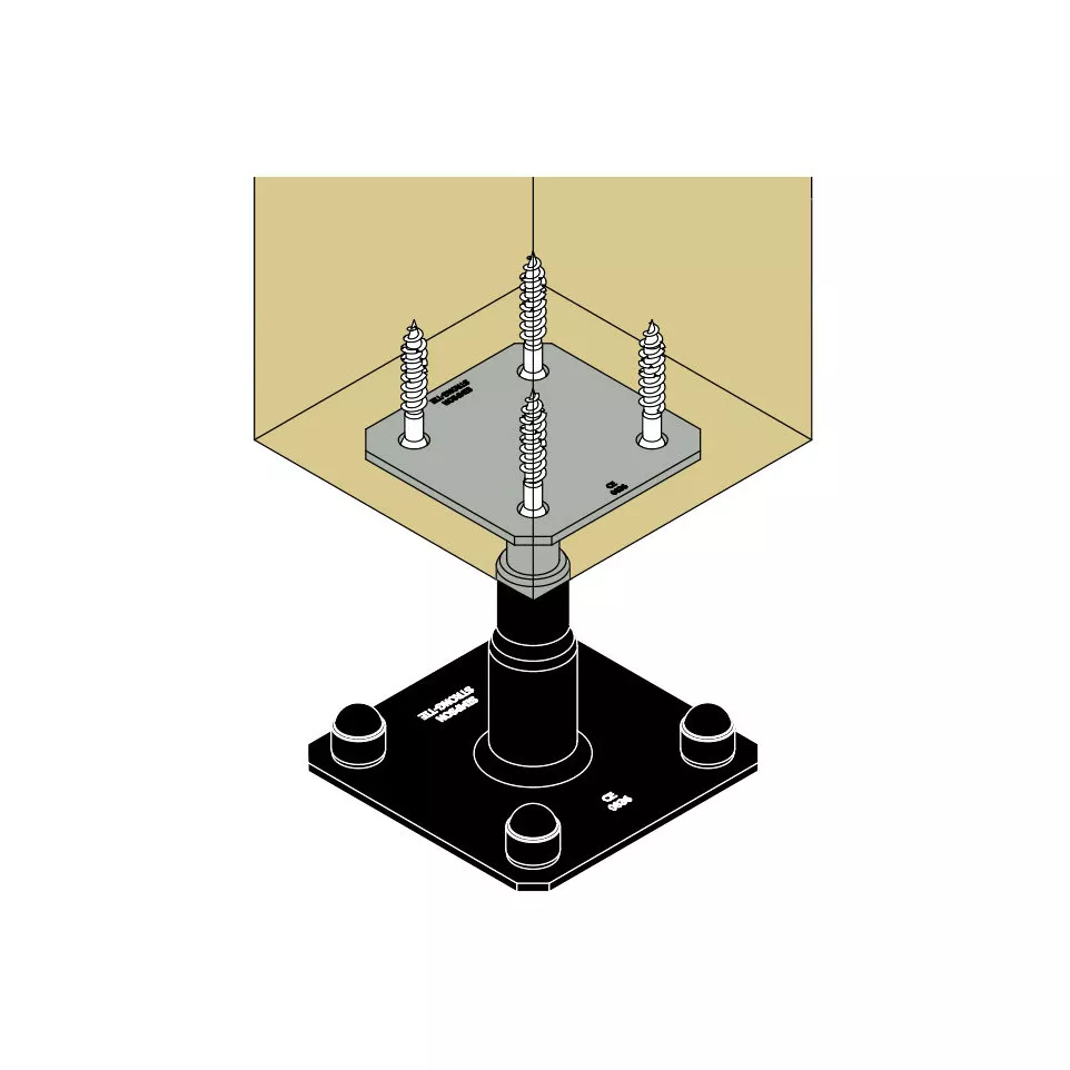 Adjustable Black Post Base 100/150...