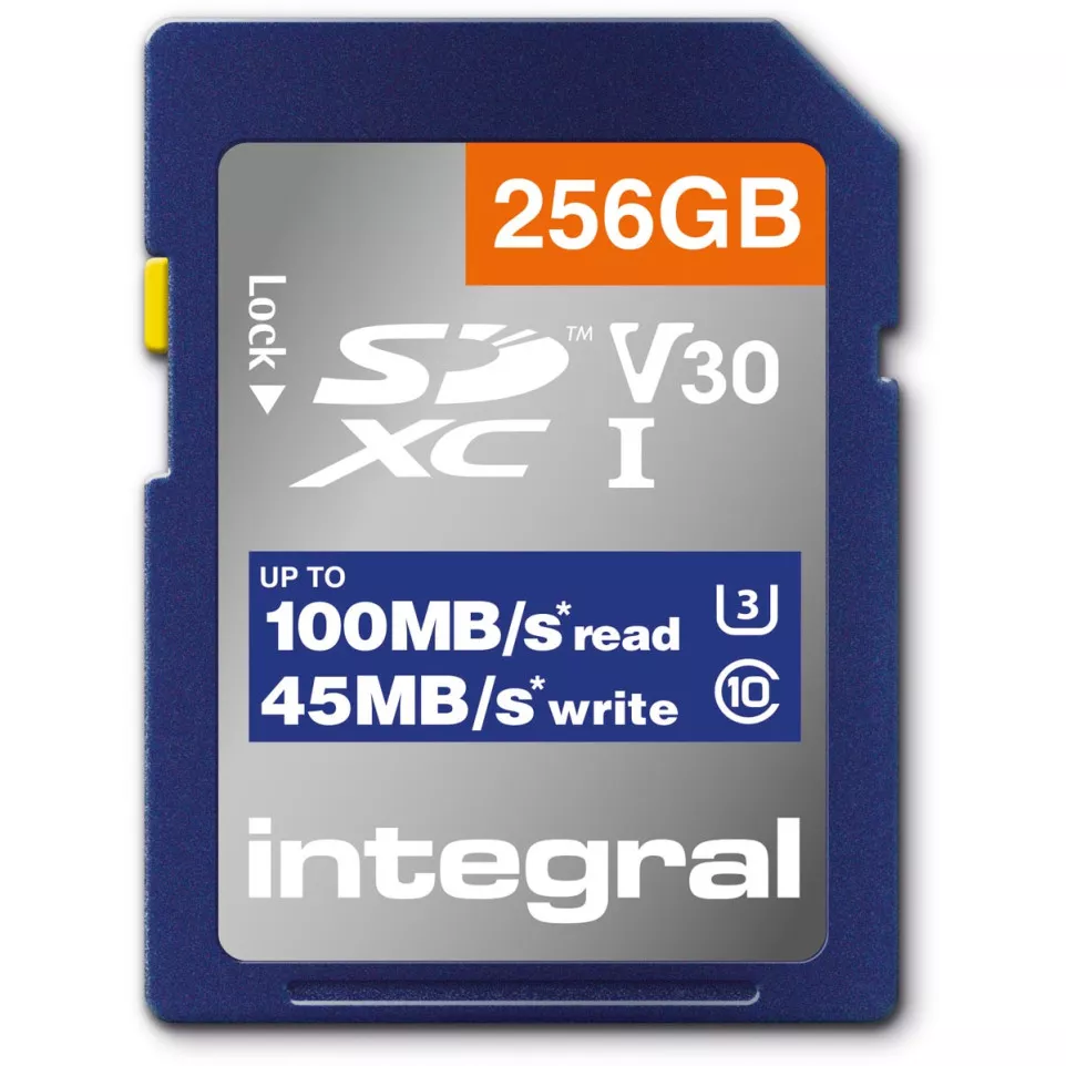 Integral geheugenkaart SDXC V30,  256 GB