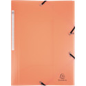 Exacompta Chromaline elastomap met 3 kleppen, met rugetiket, geassorteerde pastelkleuren