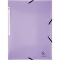 Exacompta Chromaline elastomap met 3 kleppen, met rugetiket, geassorteerde pastelkleuren