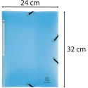 Exacompta Chromaline elastomap met 3 kleppen, met rugetiket, geassorteerde pastelkleuren