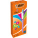 Bic Colours Fun 4-kleurenbalpen, medium, pastel inktkleuren, lichaam pastelroze