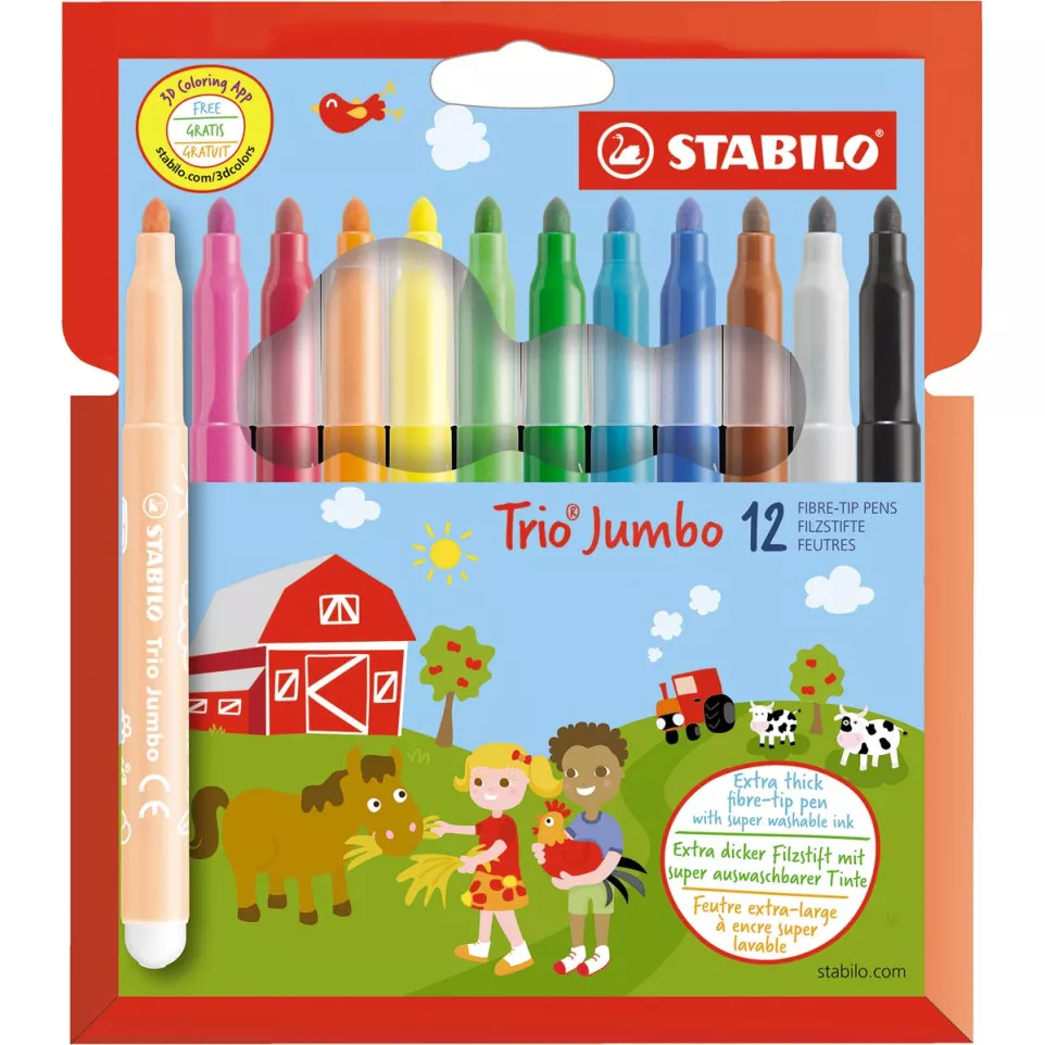 STABILO Trio Jumbo Felt-Tip Pens Set...