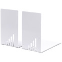 MAUL Serre-livres métall., étroits, 14x8,5x14cm, set de 2 pcs, blanc