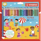 STABILO Trio thick crayon de couleur, étui de 24 pièces, assorti