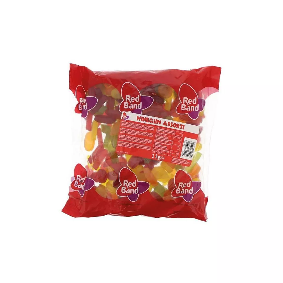 Red Band Winegums Assorted 1 kg Bag