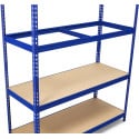 Avasco Robus 400 Industrial Metal Shelf Unit, 180 x 180 x 60 cm, 4 Shelves, Blue