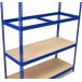 Avasco Robus 400 Industrial Metal Shelf Unit, 180 x 180 x 60 cm, 4 Shelves, Blue