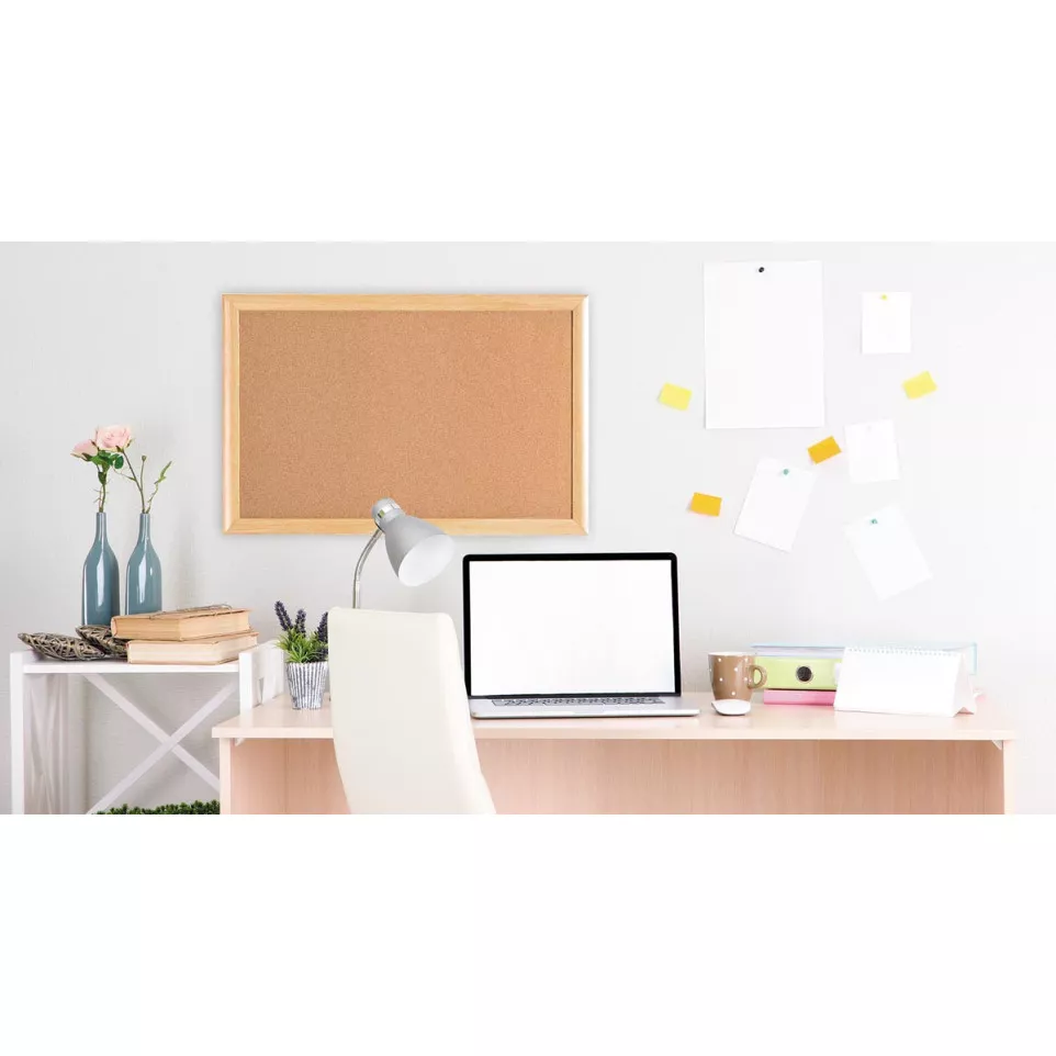 Bi-Office Earth Prime Cork Board Oak...