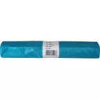 Sac poubelle 20 microns, ft 70 x 110 x 0,2 cm, 120 litres, PEHD recyclé, bleu,  rouleau de 25 pièces