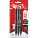 Sharpie S-gel roller, medium punt, blister van 3 stuks, zwart