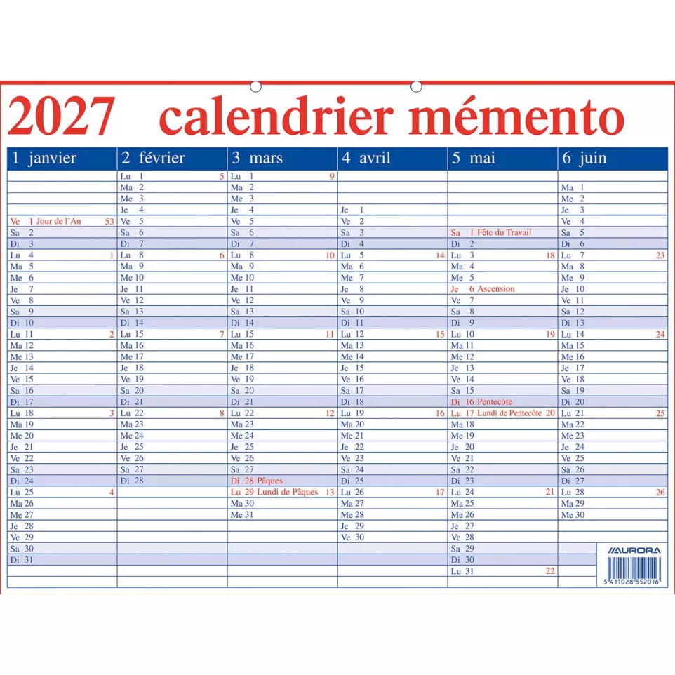 Aurora Memento 20 Franstalig, 2027