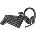 Trust Qoby 4-in-1 Home Office Set with Webcam, Headset, AZERTY Keyboard and Mouse