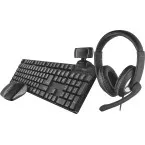 Trust Qoby 4-in-1 Home Office Set with Webcam, Headset, AZERTY Keyboard and Mouse