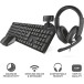 Trust Qoby 4-in-1 Home Office Set with Webcam, Headset, AZERTY Keyboard and Mouse