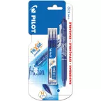 Pilot FriXion Clicker Erasable Gel Pen Set, 1 Pen with 3 Refills, Blue