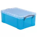 Really Useful Box 9 Litre Bright Blue Transparent Storage Box
