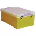 Really Useful Box 9 Litre Yellow Transparent Storage Box