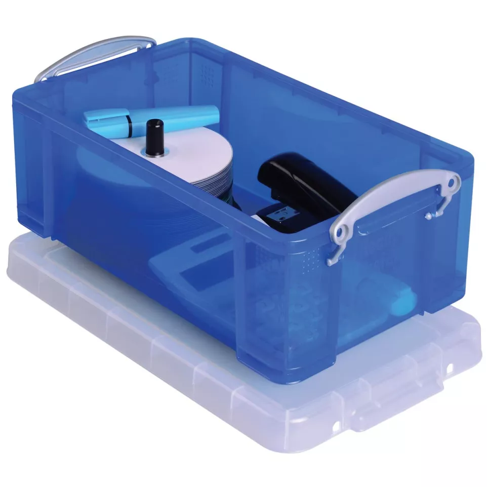 Really Useful Box 9L Blue Transparent...