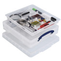 Really Useful Box 7 Litre Storage Box with Divider, Clear
