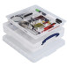 Really Useful Box 7 Litre Storage Box with Divider, Clear