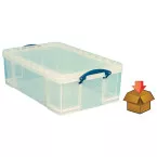 Really Useful Box clear storage box 50 litre packed in cardboard per piece