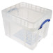 Really Useful Box storage box 35L XL lid transparent