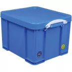 Really Useful Box 35L Neon Blue Storage Box with White Handles