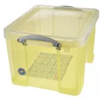 Really Useful Box 35 Litre Yellow Transparent Storage Box