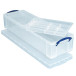 Really Useful Box 22 Litre Storage Box with 2 Dividers Clear
