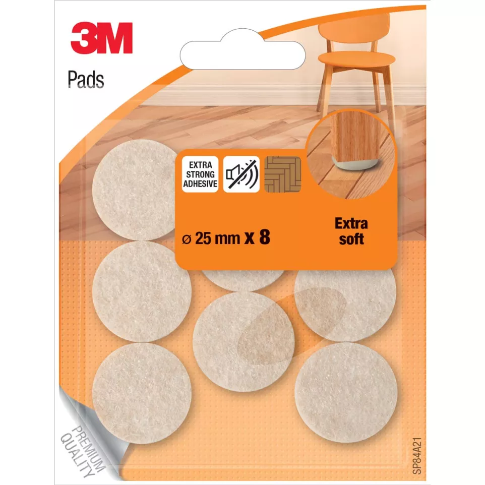 Scotch Felt Pads 25 mm Diameter Beige...