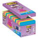 Post-it Super Sticky Z-Notes, Assorted Colours, 76 x 76 mm, 90 Sheets per Pad, Box of 14 Plus 2 Free