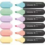 Schneider markeerstift Job 150, etui van 6 stuks in geassorteerde pastelkleuren